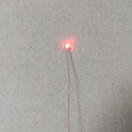 ポリウレタン0.14mm仕様　赤色チップＬＥＤ　抵抗付き　配線済み　５本セット
