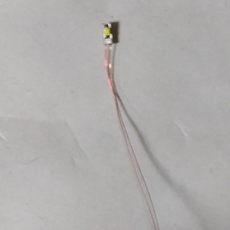 ポリウレタン0.14mm仕様　赤色チップＬＥＤ　抵抗付き　配線済み　５本セット