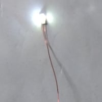 ポリウレタン0.14mm仕様　白色チップＬＥＤ　抵抗付き　配線済み　５本セット