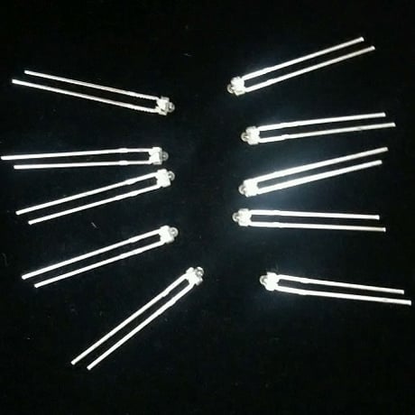 凸型ＬＥＤ　白色　先端直径１．８ｍｍ　先端長１．５ｍｍ　１０個入り