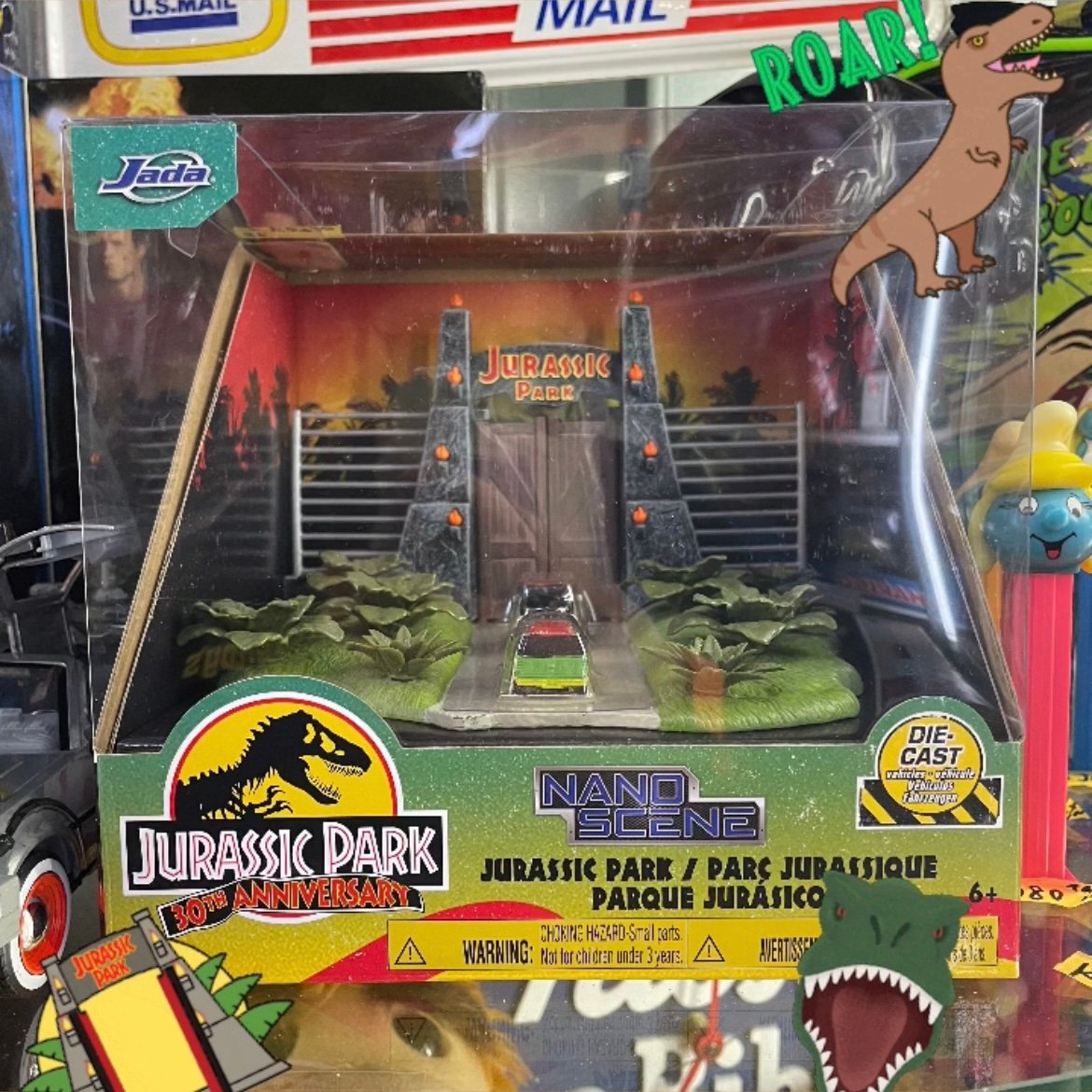 ジュラシックパーク　Jurassic Park ジオラマNano Scene Jada Nano Scene Jurassic Park Diorama with 2 Vehicles