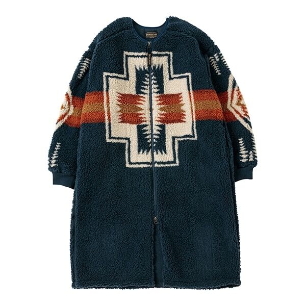 PENDLETON ウィメンズ ボアジップ クルーネックロングカーディガン