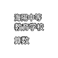 ＜PDF送信＞【受注生産】海陽中等教育学校 2027年分析算数プリント
