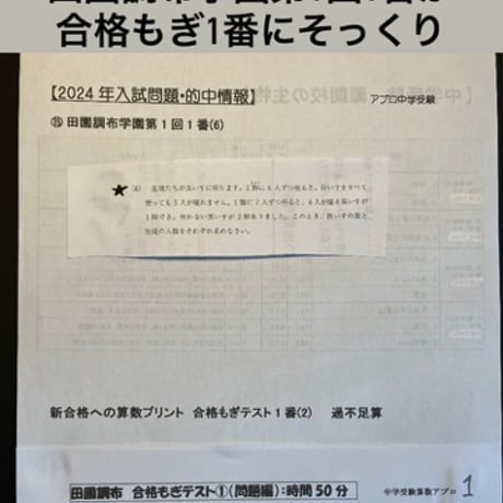【早割】2027年版　 田園調布学園中等部 合格算数プリント　★2024年、2026年入試的中！　【PDF閲覧パスワード】 078d