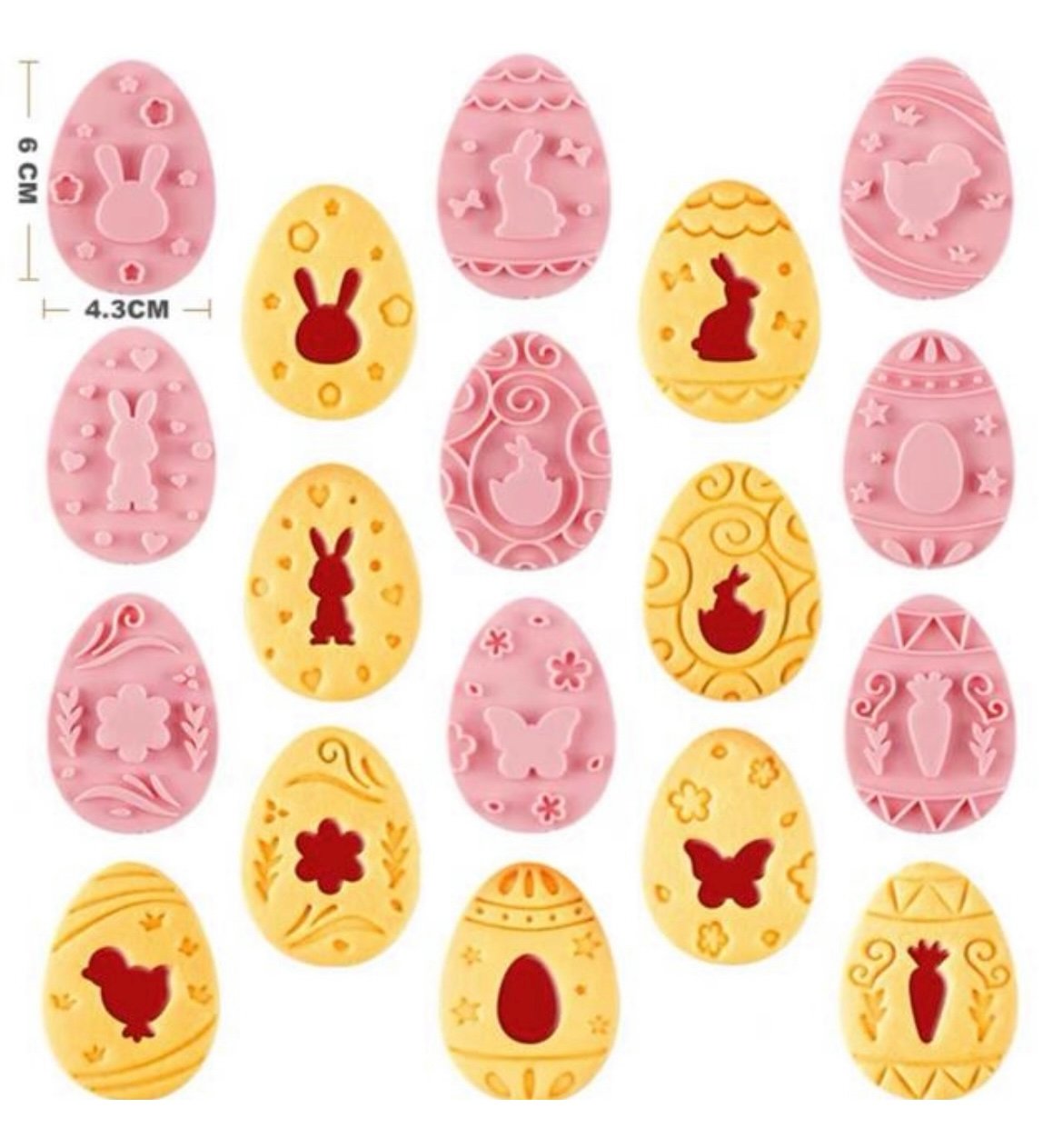イースター クッキー型セット /卵 たまご 人参 うさぎ 蝶 春 3月 粘土