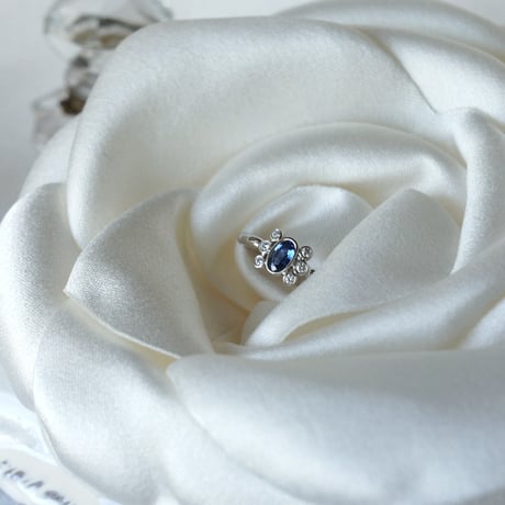 0.24ct サファイア メレダイヤ６石リング Pt900 #12