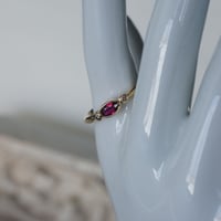 非加熱ルビー（0.197ct）リング（K18YG）