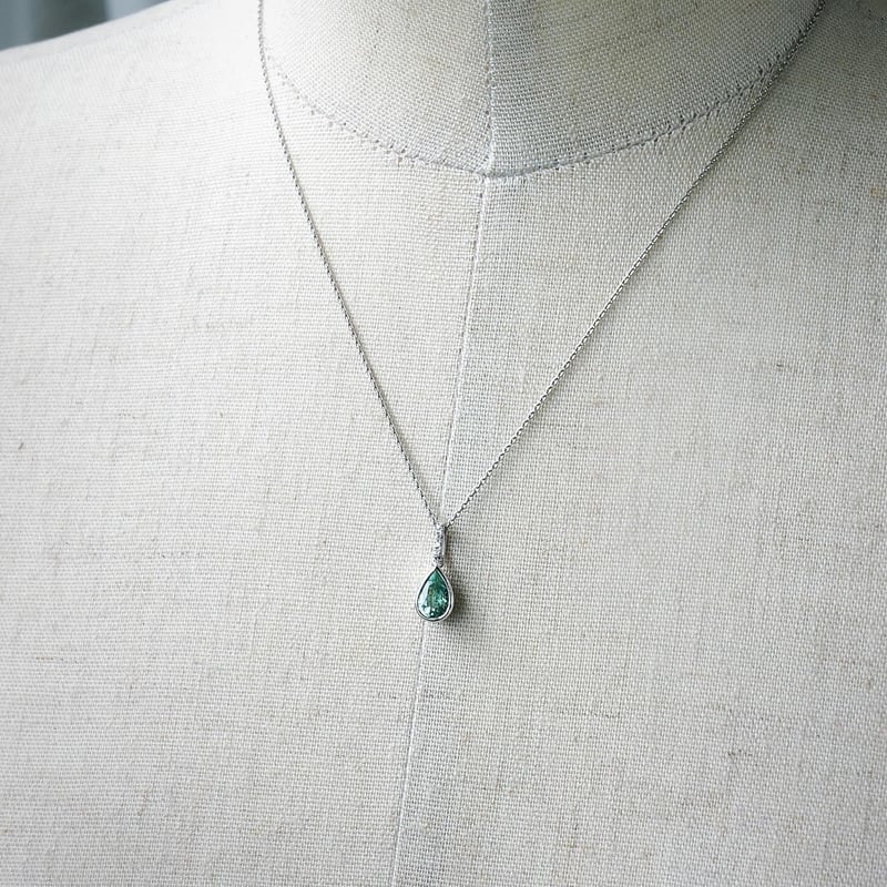 pt900※ダイヤモンド付のパライバトルマリン ペントップです トルマリン(パライバタイプ）1.18ct Pt900ペンダント | Solte STORE