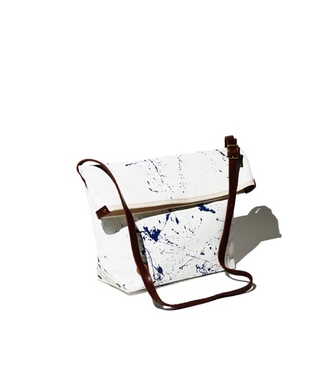 Sunset Craftsman Co. / Pine Shoulder Bag (S) / White x Paint Dripping