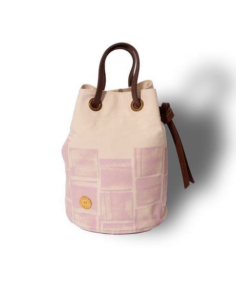 Round Tote Bag - Brick paint