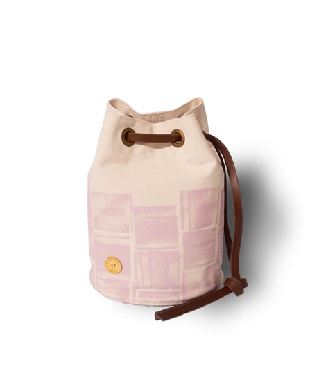 Round Tote Bag - Brick paint