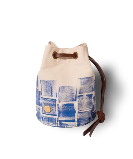 Round Tote Bag - Brick paint