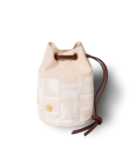 Round Tote Bag - Brick paint