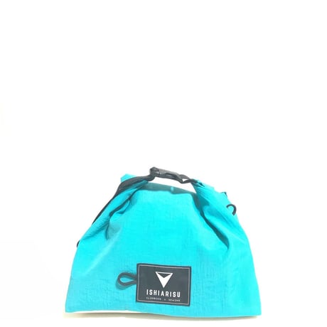 ISHIARISU”Classic roll bag”Wrikle turquoise × lemon