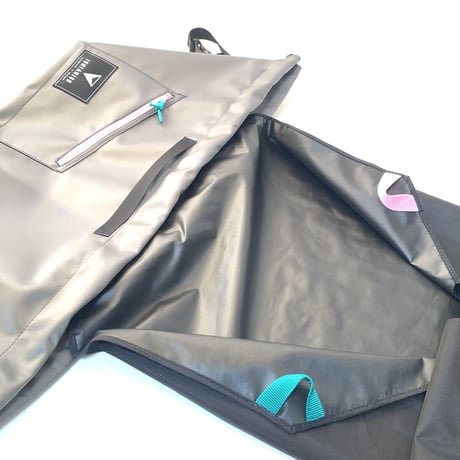 ROPE BAG "TYPE KINCHAKU”  shine gray ×light pink