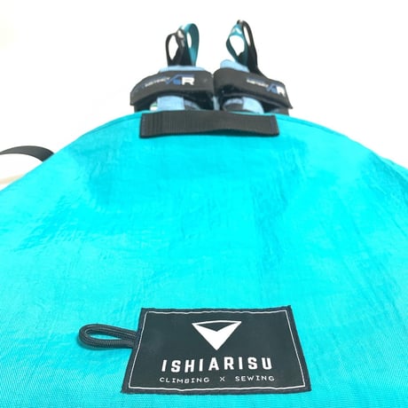 ISHIARISU”Classic roll bag”Wrikle turquoise × lemon