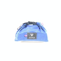 ISHIARISU"Classic roll bag" sparkle blue × flamingo