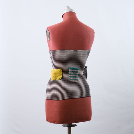 マリーネ×カツケメイド シルク腹巻　ブラック＋水玉ポッケ