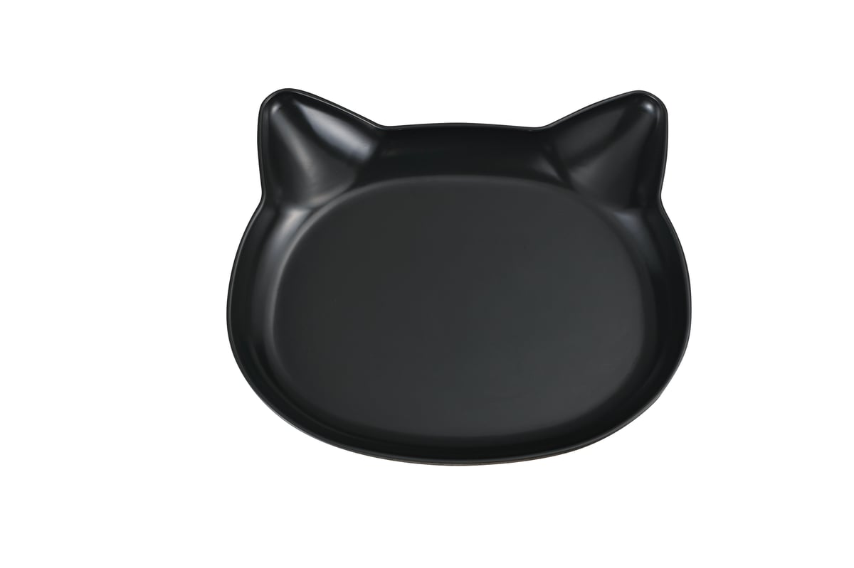 ねこ 74718 catte ねこ 抗菌ランチプレート BK | kano's STORE