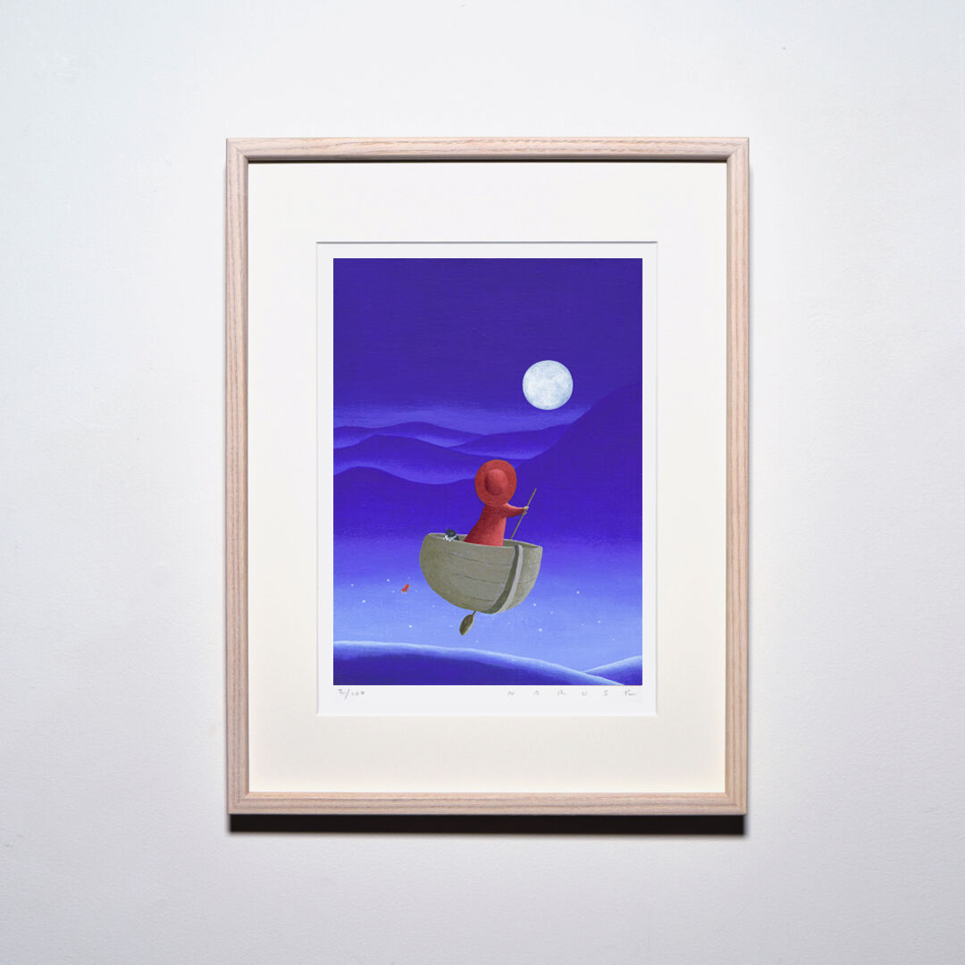 成瀬 政博／作品名不明/額入り複製原画/サイン入り サイン入り》成瀬政博「週刊新潮」表紙絵原画「青々と」 | 画廊