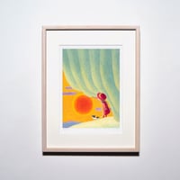 サイン入り》成瀬政博 ピエゾグラフ（複製画）原画サイズ「花に水を