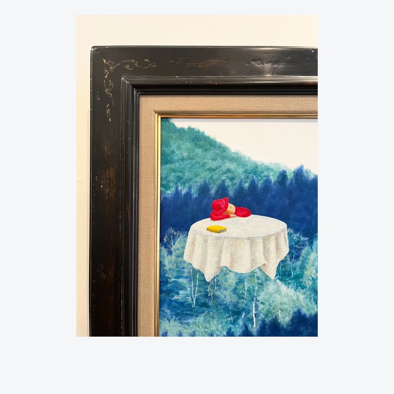 成瀬 政博／作品名不明/額入り複製原画/サイン入り サイン入り》成瀬政博「週刊新潮」表紙絵原画「青々と」 | 画廊