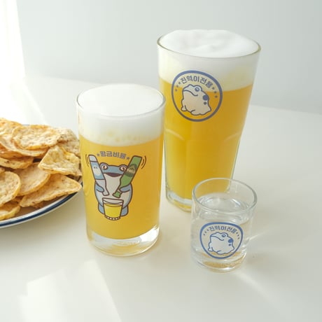 眞路カエルカスタム「焼酎」「小ビール」「大ビール」グラス