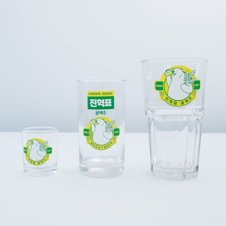 「ゴムピョ」カスタム「焼酎」「小ビール」「大ビール」グラス