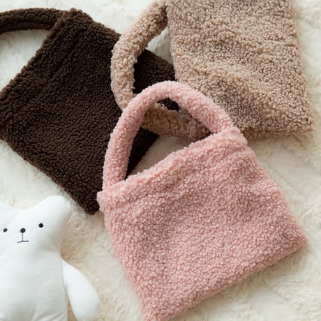 「ハンドメイド」フワフワフリーズトートバッグ