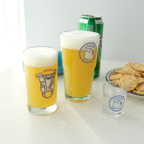 眞路カエルカスタム「焼酎」「小ビール」「大ビール」グラス
