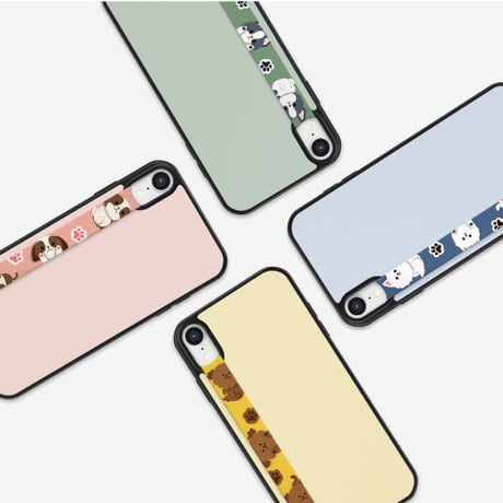 「ワンちゃん柄入りのスマホストラップ」たくさんの犬とカーラーで自分が好きなワンちゃんをスマホに！