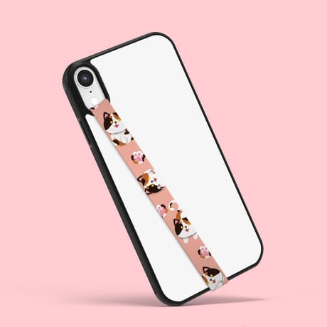 「猫柄入りのスマホストラップ」たくさんの猫とカーラーで自分が好きな猫をスマホに！