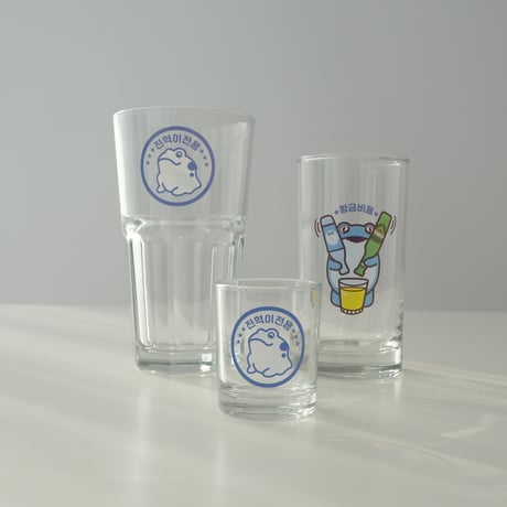 眞路カエルカスタム「焼酎」「小ビール」「大ビール」グラス