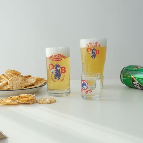 OBラガーカスタム「焼酎」「小ビール」「大ビール」グラス