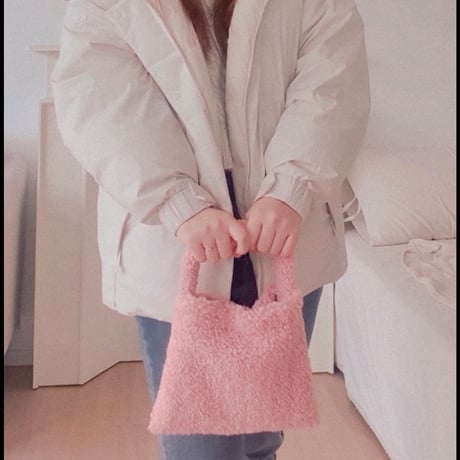 「ハンドメイド」フワフワフリーズトートバッグ
