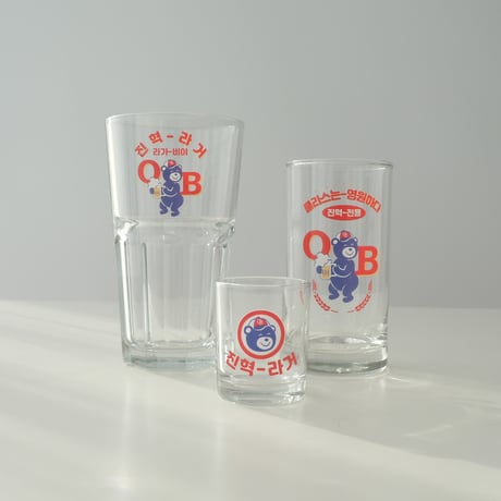 OBラガーカスタム「焼酎」「小ビール」「大ビール」グラス