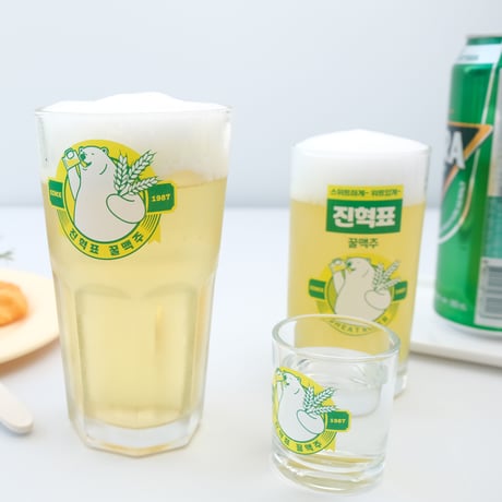 「ゴムピョ」カスタム「焼酎」「小ビール」「大ビール」グラス