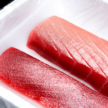 メキシコ産  養殖本マグロ  生鮮柵製品 約400g (2柵 : 赤身1＋大トロ1、または赤身1＋中トロ1)