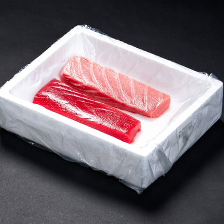 メキシコ産  養殖本マグロ  生鮮柵製品 約400g (2柵 : 赤身1＋大トロ1、または赤身1＋中トロ1)