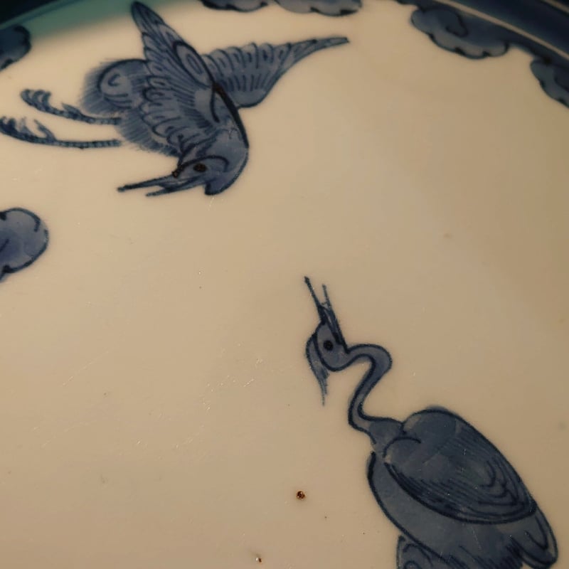 古伊万里 染付鷺紋八角皿 | SunmoonCafe