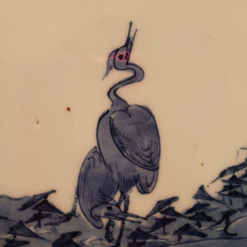 古伊万里 染付鷺紋八角皿 | SunmoonCafe