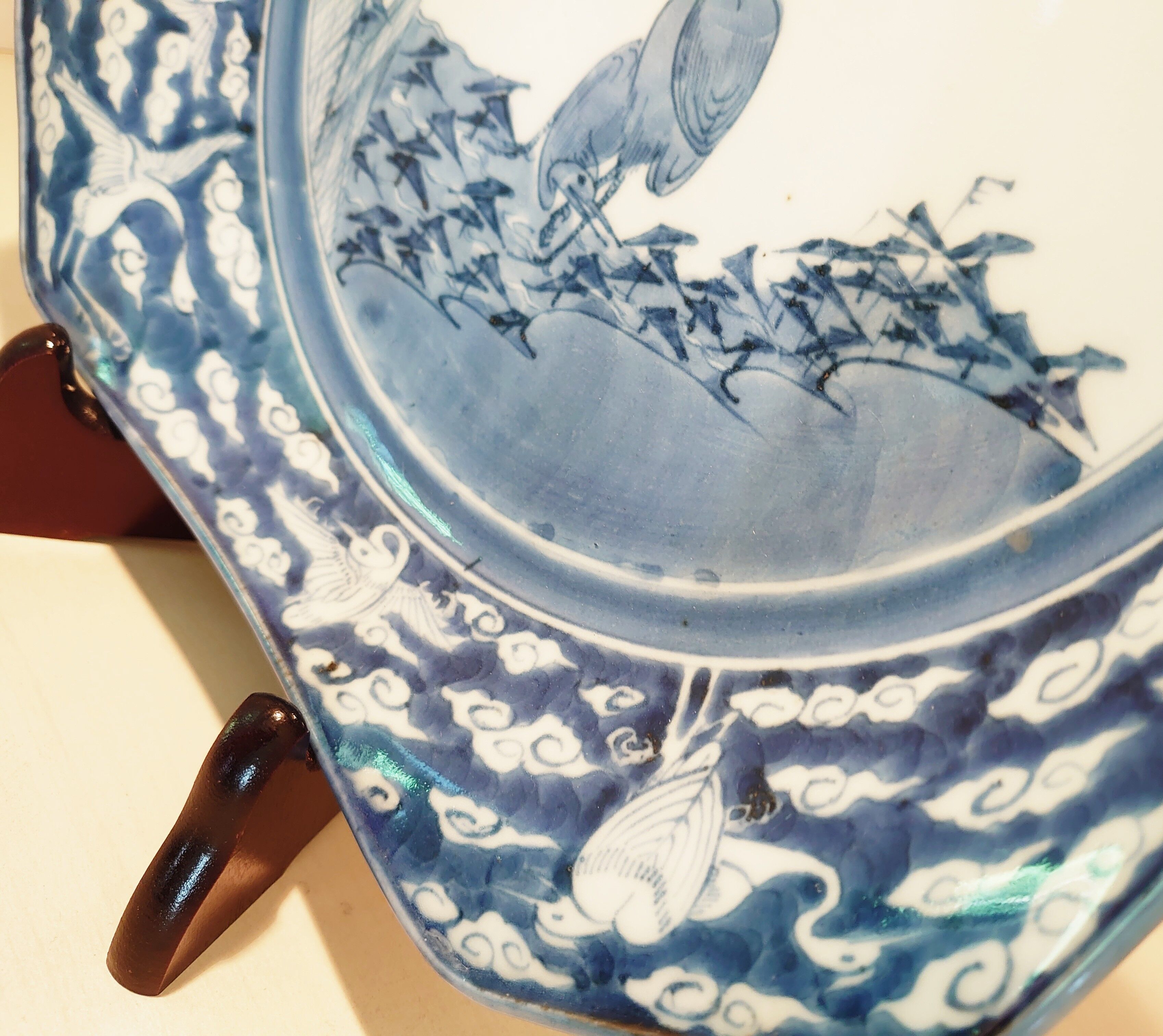 古伊万里 染付鷺紋八角皿 | SunmoonCafe