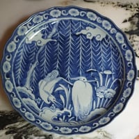 清花菊花紋小皿 中国 古美術 骨董 清花菊花紋小皿 中国 古美術 骨董