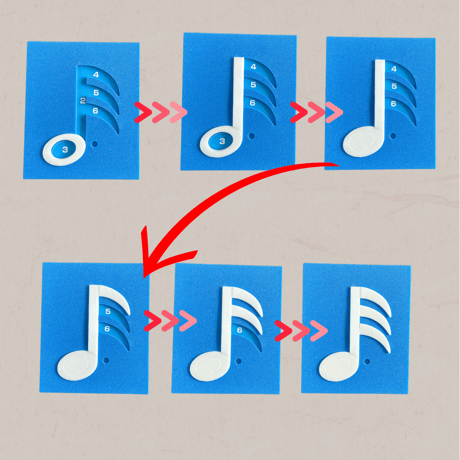 音の長さが変わっていく！《音符パズル》