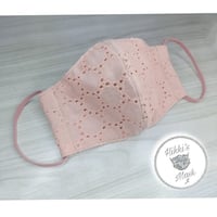 3D立体マスク 春夏マスク スモークサーモンピンク レースマスク