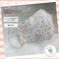 3D立体マスク 春夏マスク アプリコットグレー花柄