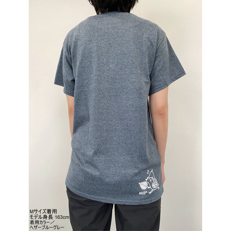 たくさんピースくんTシャツ（ヘザーブルーグレー） | SAUNA BROS.
