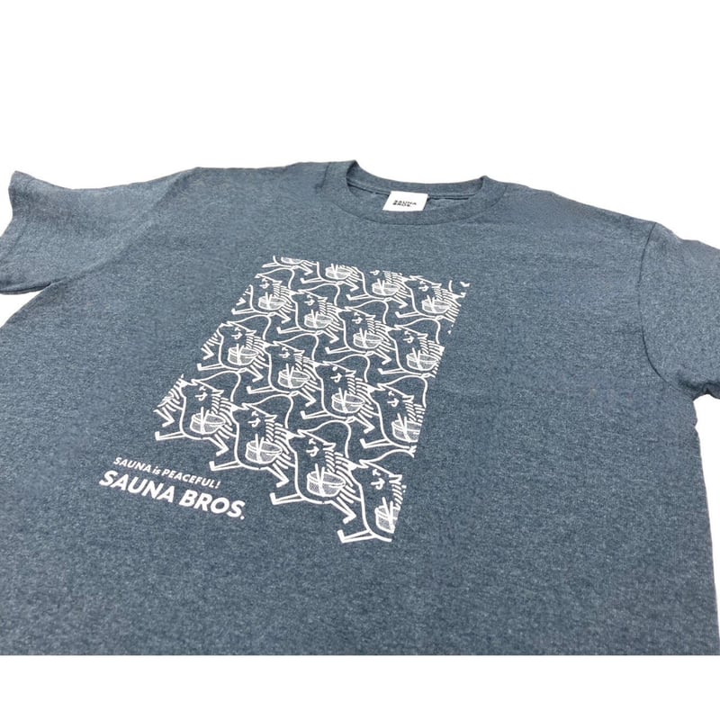 たくさんピースくんTシャツ（ヘザーブルーグレー） | SAUNA BROS.