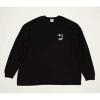 でかでか！ ちょこっとちらっとピースくんロングTシャツ（ブラック）