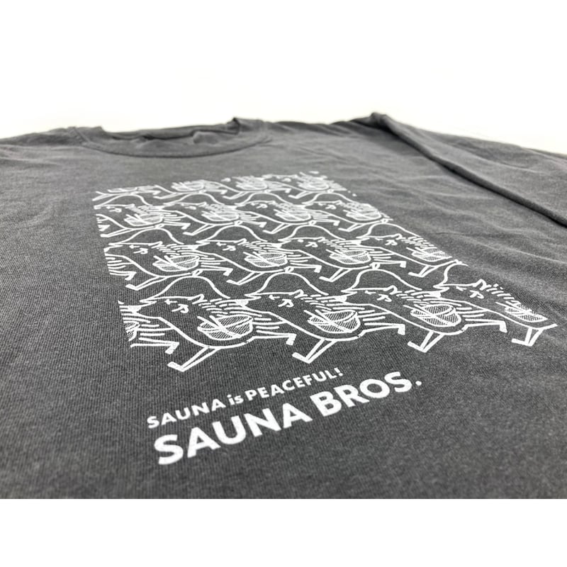 たくさんピースくんロングTシャツ（ダスティグレー） | SAUNA BROS.